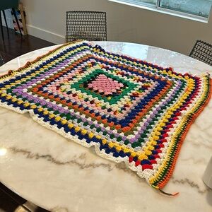 Awesome rainbow crochet square afghan